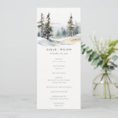 Winter Pine Trees Schnee Landschaft Hochzeit Progr Einladung (Stehend Vorderseite)