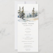 Winter Pine Trees Schnee Landschaft Hochzeit Progr Einladung (Vorderseite)