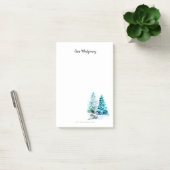 Winter Pine Trees Schwarz-weiß elegant handGezeich Post-it Klebezettel (Büro)