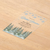 Winter Pine Trees Snowflakes Bridal Shower Acryleinladungen (Ablage )