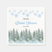 Winter Pine Trees Snowflakes Bridal Shower Serviette (Vorderseite)