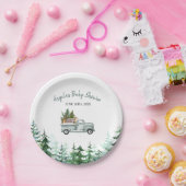 Winter Pine Trees Woodland Tiere Papier Teller (Party)