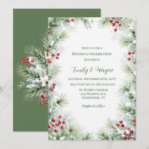 Winter-Pine- und Rotbeer-Hochzeitsfeier