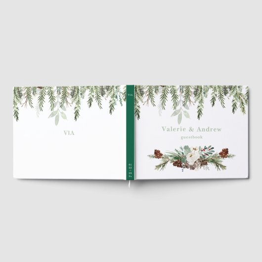 Winter Pine Wedding Guestbook Gästebuch (Voll)