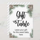 Winter Pinecone Baby Dusche Größe 12x18" Einladung (Vorne/Hinten)