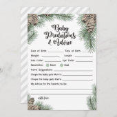 Winter Pinecone Baby Shooter Größe 12x18" Einladung (Vorne/Hinten)