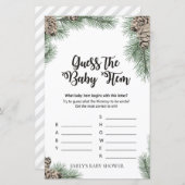 Winter Pinecone Baby Shower Game PRINIERT (Vorne/Hinten)