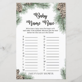Winter Pinecone Baby Shower Game PRINIERT