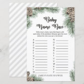Winter Pinecone Baby Shower Game PRINIERT (Vorne/Hinten)