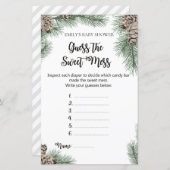 Winter Pinecone Baby Shower Game PRINIERT (Vorne/Hinten)