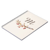 Winter Pinecone & Berry Monogram Notizblock (Linke Seite)