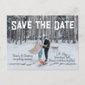Winter Pinecone Hochzeit Rett-the-Date Postkarte (Vorderseite)