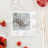 Winter, Pinecone, Schneeflocken Serviette (Beispiel)