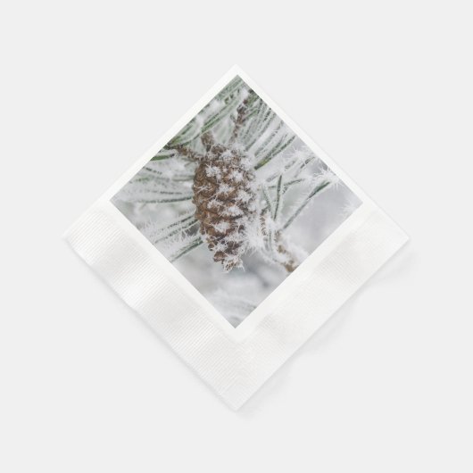 Winter, Pinecone, Schneeflocken Serviette (Ecke)