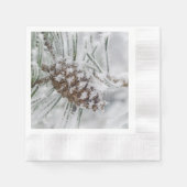 Winter, Pinecone, Schneeflocken Serviette (Vorderseite)