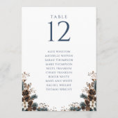 Winter Pinecone Tischnummer Sitzplan (Rückseite)