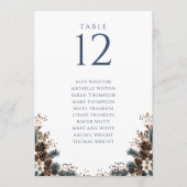 Winter Pinecone Tischnummer Sitzplan (Vorderseite)
