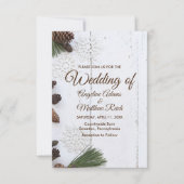 Winter Pinecone und Snowflakes Hochzeitkarte Einladung (Vorderseite)