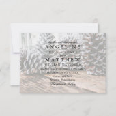 Winter Pinecone und Snowflakes Hochzeitkarte Einladung (Vorderseite)