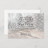 Winter Pinecone und Snowflakes Hochzeitkarte Einladung (Vorne/Hinten)