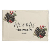 Winter Pinecones & Berries Family Throw Pillow Kissenbezug (Rückseite)