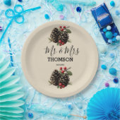 Winter Pinecones & Berries Family Throw Pillow Pappteller (Party)