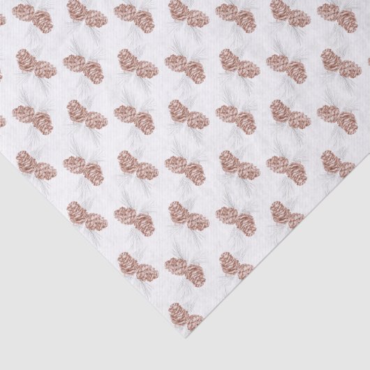 Winter Pinecones, braun, weißes, weißes Tellerpapi Seidenpapier (Ausschnitt)