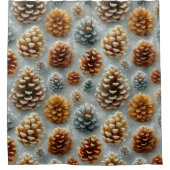 Winter Pinecones Harmonie Duschvorhang (Vorderseite)