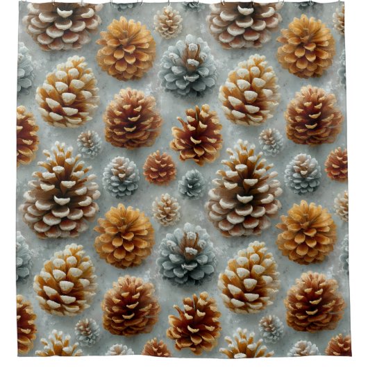 Winter Pinecones Harmonie Duschvorhang (Vorderseite)
