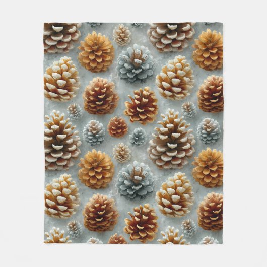 Winter Pinecones Harmonie Fleecedecke (Vorderseite)