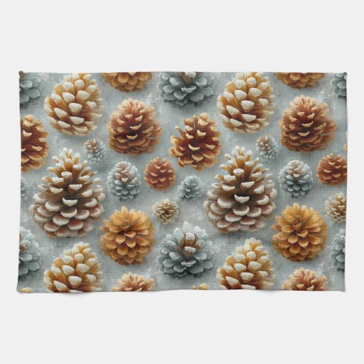 Winter Pinecones Harmonie Geschirrtuch (Horizontal)