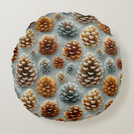 Winter Pinecones Harmonie Rundes Kissen