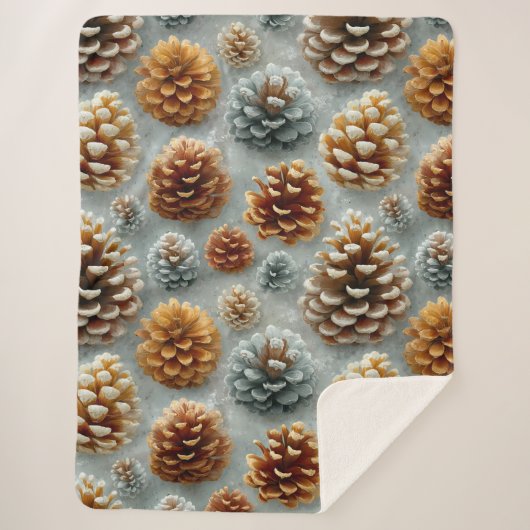 Winter Pinecones Harmonie Sherpadecke (Vorderseite)
