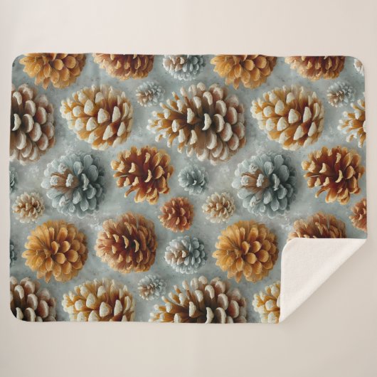 Winter Pinecones Harmonie Sherpadecke (Vorderseite (Horizontal))