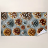 Winter Pinecones Harmonie Strandtuch (Vorderseite)