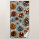 Winter Pinecones Harmonie Strandtuch (Vorderseite)