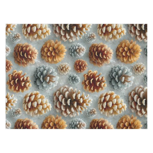 Winter Pinecones Harmonie Tischdecke (Vorderseite (Horizontal))