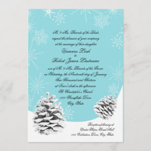 Winter Pinecones Hochzeit Einladung