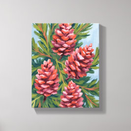 Winter Pinecones | Nature Watercolor Painting Leinwanddruck