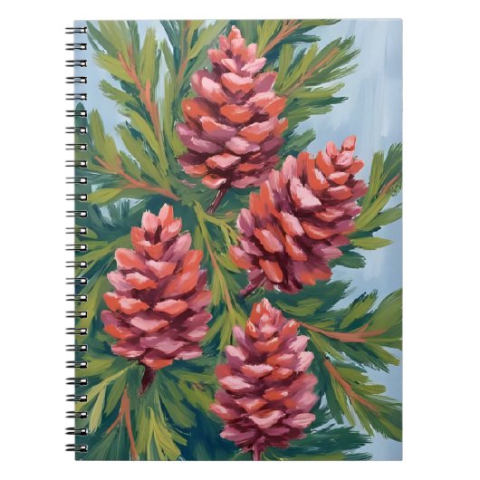 Winter Pinecones | Nature Watercolor Painting Notizblock (Vorderseite)