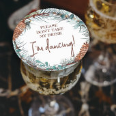 Winter Pinecones Platzkarte Tag Runder Pappuntersetzer