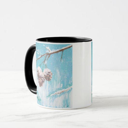 Winter Pinecones Tasse (Vorderseite Links)