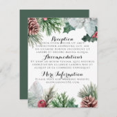 Winter Pinecones und Holly Empfang Cards Begleitkarte (Vorne/Hinten)
