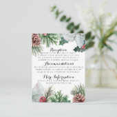 Winter Pinecones und Holly Empfang Cards Begleitkarte (Stehend Vorderseite)