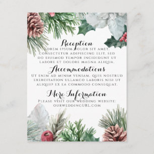 Winter Pinecones und Holly Empfang Cards Begleitkarte