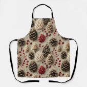 Winter Pinecones und Rote Berries Schürze (Vorderseite)