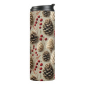 Winter Pinecones und Rote Berries Thermosbecher (Nach links gedreht)