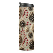 Winter Pinecones und Rote Berries Thermosbecher (Nach rechts gedreht)