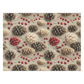 Winter Pinecones und Rote Berries Tischdecke (Vorderseite (Horizontal))