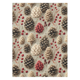 Winter Pinecones und Rote Berries Tischdecke